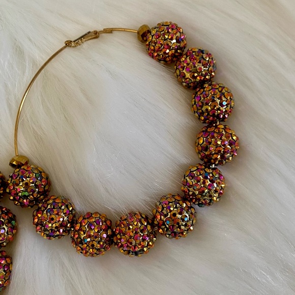 Shambala Oversize Beaded Hoops Copper earrings - Picture 4 of 5